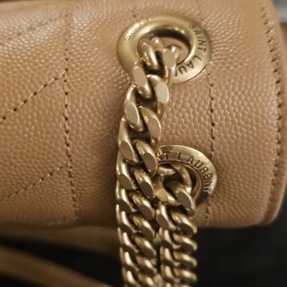 Saint Laurent Tan Quilted Leather Bag - Picture 6 of 16